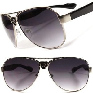 Fashion Classic Vintage Retro Trendy Aviation Mens Womens Silver Sunglasses